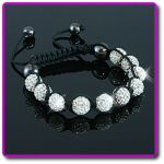 Silver crystal shamballa bracelet
